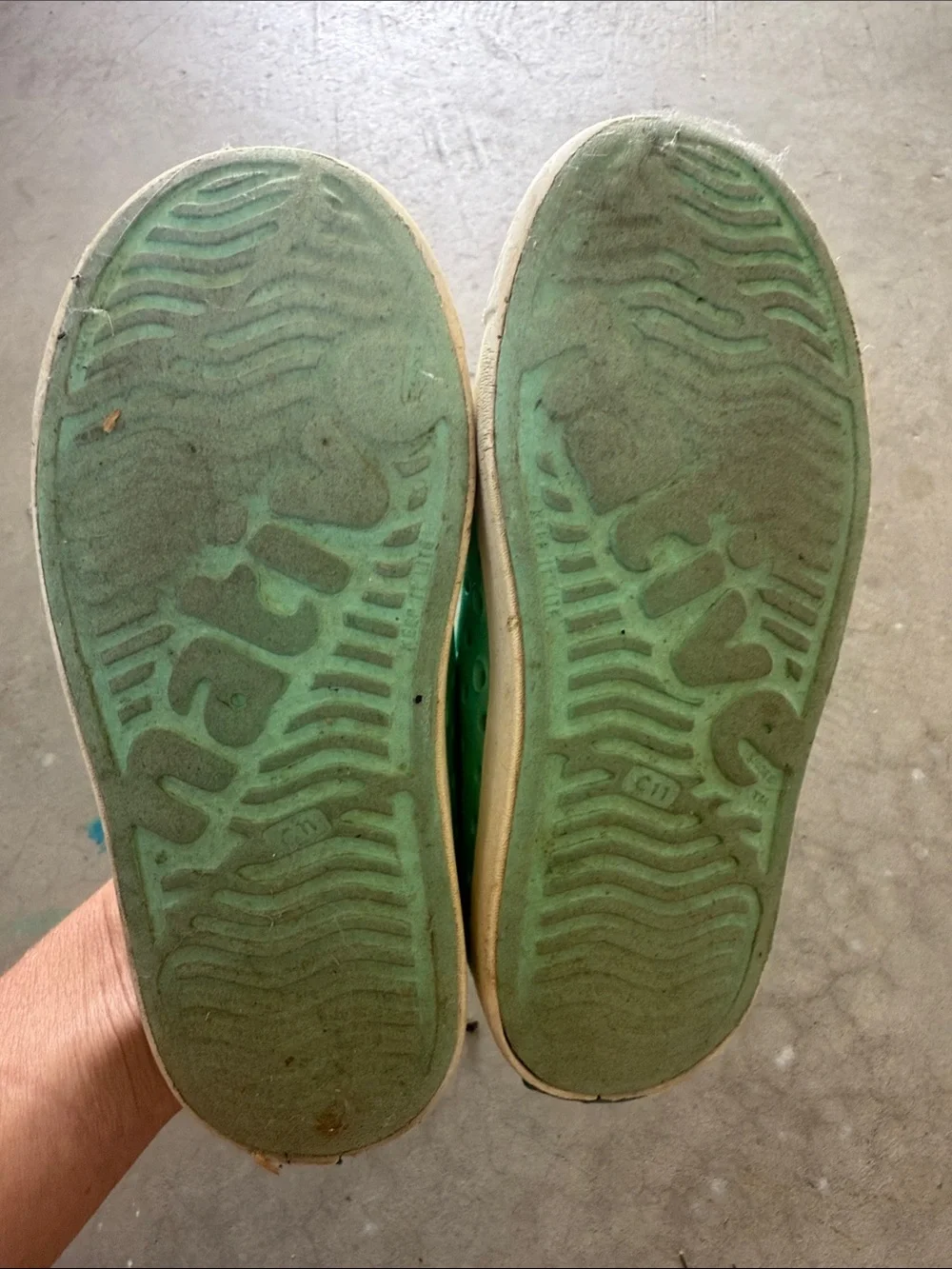 Native Kids Slip-On Water Shoes in Mint Green with White Toecap